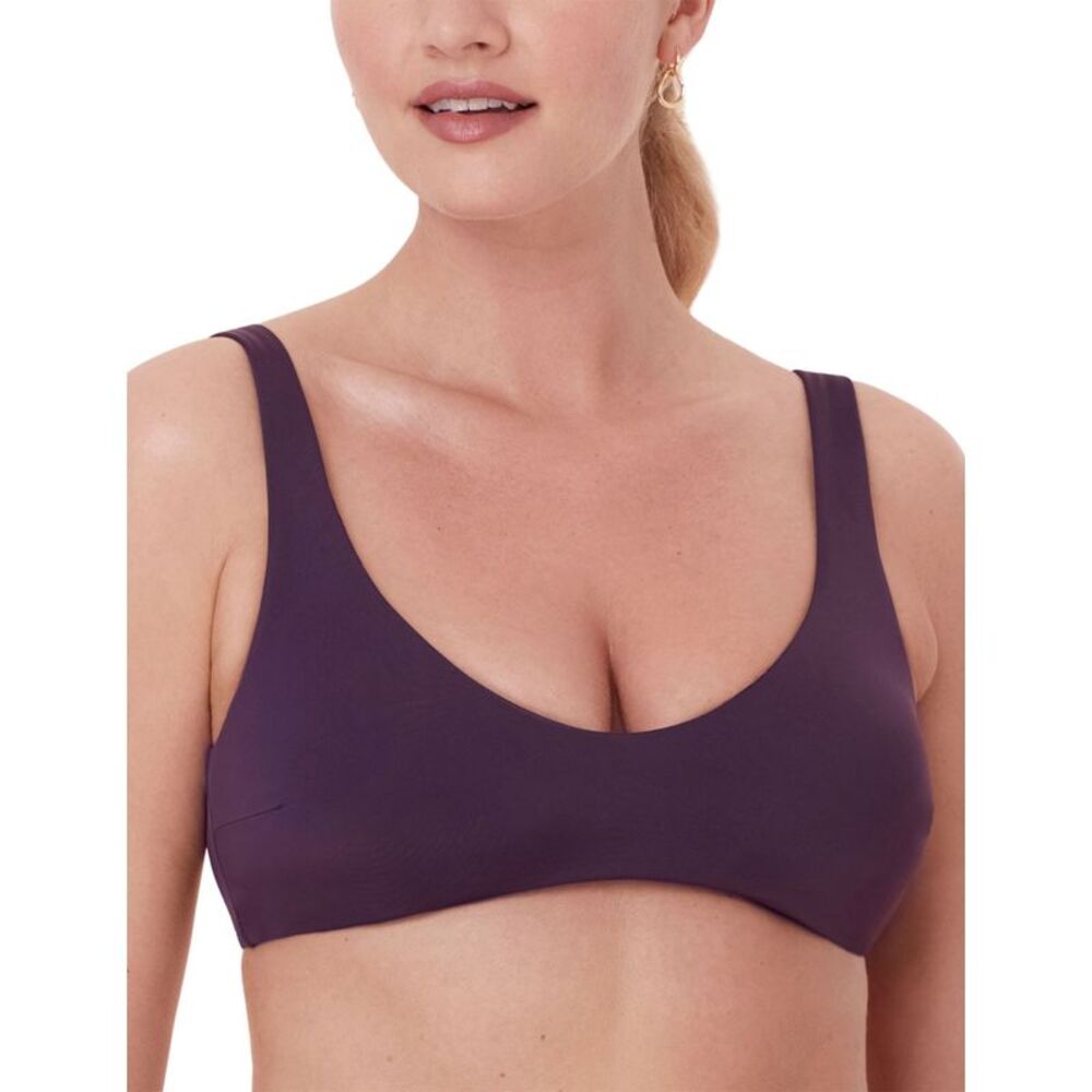 Andie Womens The Delray Scoop Neck Bikini Top Small Acai - NWT $62